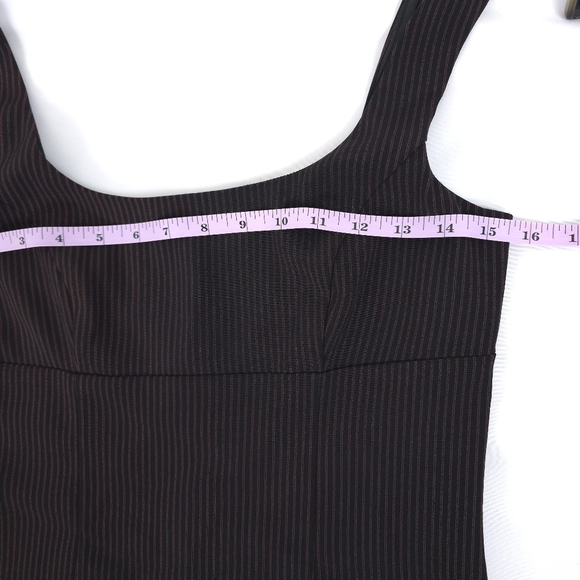 View Red Pin stripe mini dress made in the usa - Picture 7 of 16